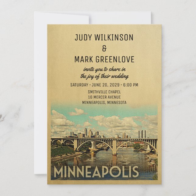 Invitación a la boda de Minneapolis (Anverso)