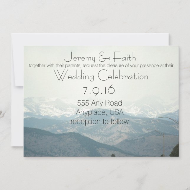 Invitación a la boda de Misty Mountain (Anverso)