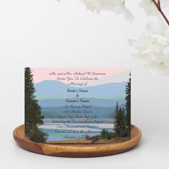 Invitación a la boda de Misty Mountain Lake Dream (Subido por el creador)