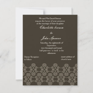 Invitación a la boda de Mocha damask