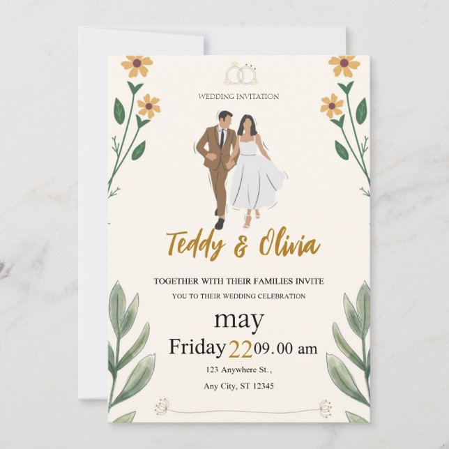 invitación a la boda de moda (Anverso)