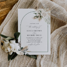 invitación a la boda de moda arch pampas greeneren
