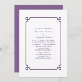 Invitación a la boda de Moda de deco morado