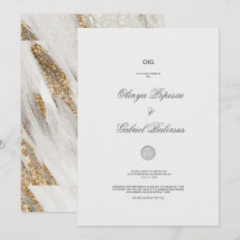 Invitación a la boda de Moda de Relieve metalizado
