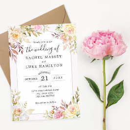 Invitación a la boda de Moda de Rosas de champagne