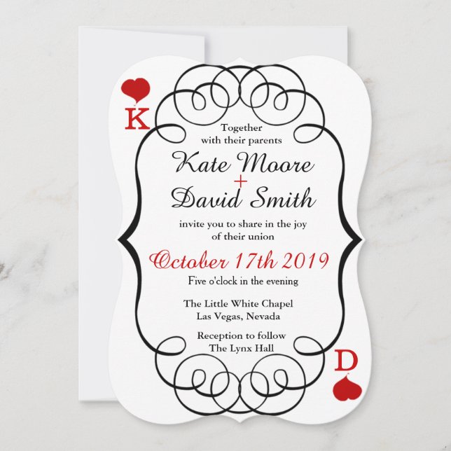 Invitación a la boda de Moda moderna del Casino de (Anverso)