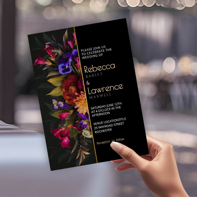 invitación a la boda de moda moody florals (Subido por el creador)