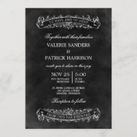 Invitación a la boda de Moda Rústica - Negro