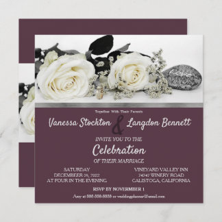 Invitación a la boda de moda White Rose