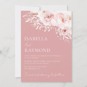 invitación a la boda de moda y polvorienta rosa fl