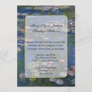Invitación a la boda de monet Water Lilies