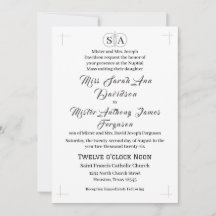 Invitación a la boda de monograma católico tradici