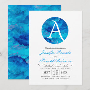 Invitación a la boda de monograma de la ventana de