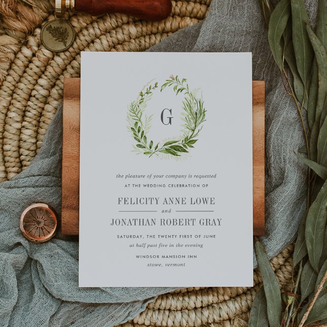 Invitación a la boda de monograma de Wild Meadow (Subido por el creador)
