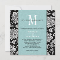 Invitación a la boda de monograma del tiffany de D