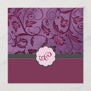 Invitación a la boda de monograma floral