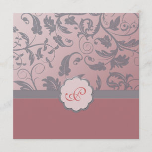 Invitación a la boda de monograma floral
