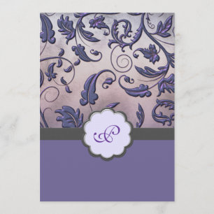 Invitación a la boda de monograma floral