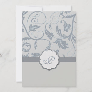 Invitación a la boda de monograma floral