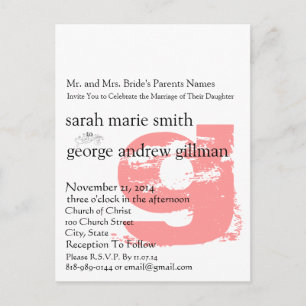 Invitación a la boda de monograma moderno Funky Up