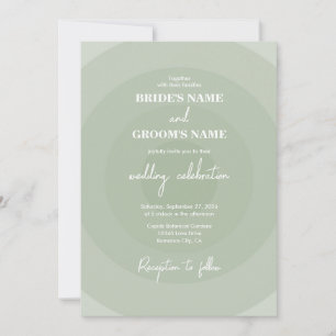 Invitación a la boda de monograma moderno verde sa