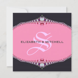 Invitación a la boda de monograma Princesa Rosa La