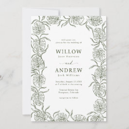 Invitación a la boda de Monstera