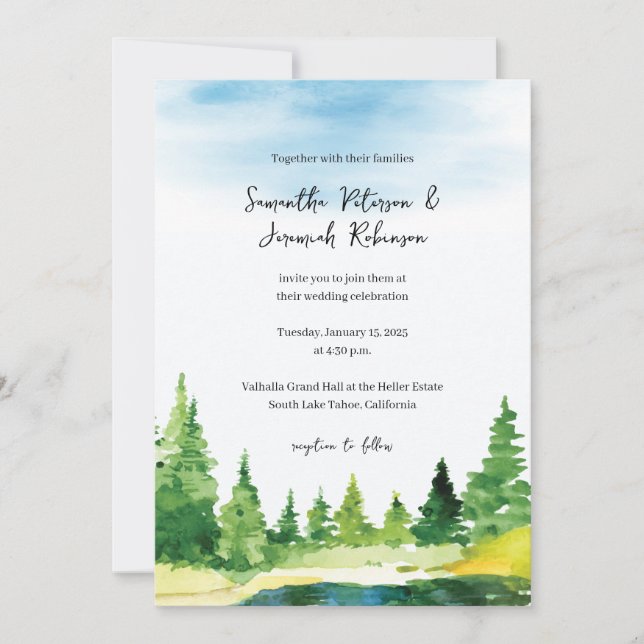 Invitación a la boda de montaña (Anverso)