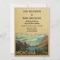Invitación a la boda de Montana Lago Glaciar Vinta