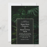Invitación a la boda de Moody Tropical Monstera