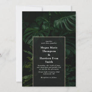 Invitación a la boda de Moody Tropical Monstera