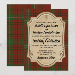 Invitación a la boda de Morrison Tartan