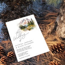Invitación a la boda de Mount Rainier Washington