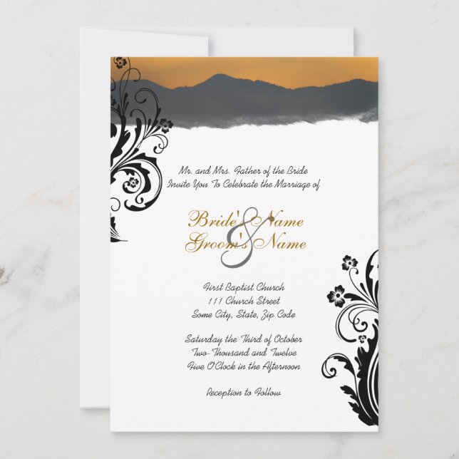 Invitación a la boda de Mountain Sunrise (Anverso)