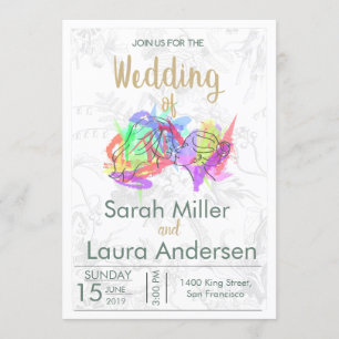 Invitación a la boda de mujeres LGBT