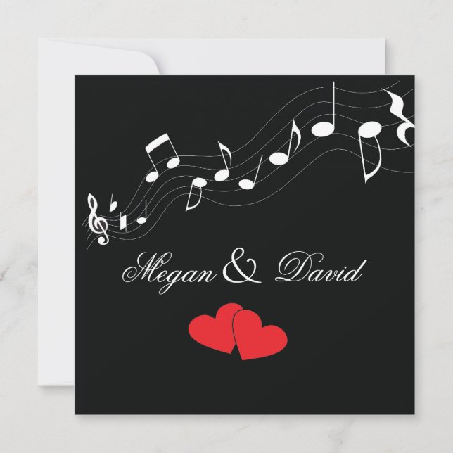 Invitación a la boda de Music Lover (Anverso)
