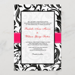 Invitación a la boda de nalga negra y rosa