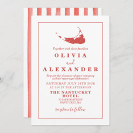Invitación a la boda de Nantucket Red ACK