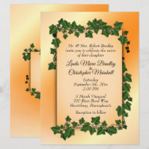 Invitación a la boda de naranja con Vines Fall
