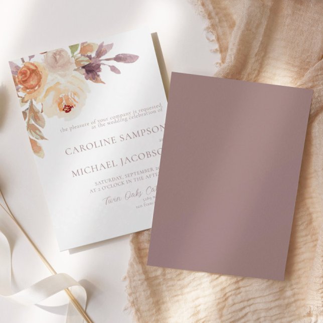 Invitación a la boda de Naranja de Boho Floral Bur (Subido por el creador)