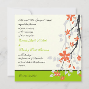 Invitación a la boda de naranja lime green