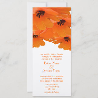 Invitación a la boda de naranjas Poppies