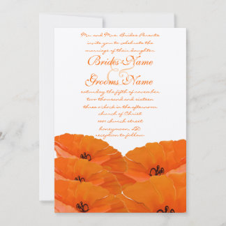 Invitación a la boda de naranjas Poppies