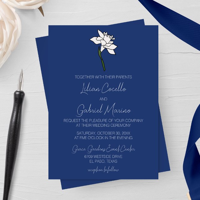 Invitación a la boda de Narciso minimalista (Subido por el creador)