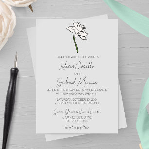 Invitación a la boda de Narciso minimalista