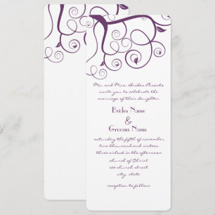 Invitación a la boda de nata morada