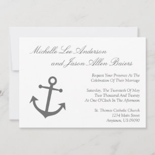 Invitación a la boda de náutica (gris)