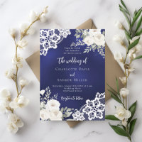 Invitación a la boda de naves con rosas blancas az