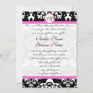 Invitación a la boda de naves de damasco rosadas y