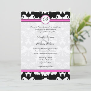 Invitación a la boda de naves de damasco rosadas y